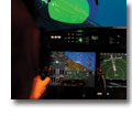 Photo of a head-up display in a full motion simulator for a Gulfstream 550 business jet