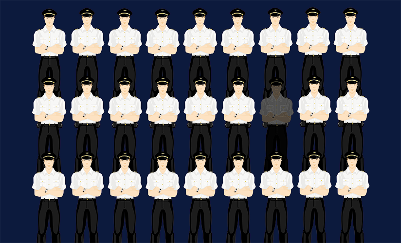 Three rows of ordinary pilots with one greyed out.