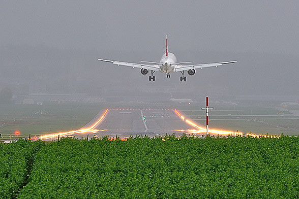 Landing at Zürich International Airport.