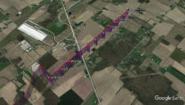 Flight path of accident aircraft overplayed on a Google Earth image.