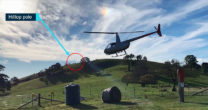 ATSB image of helicopter and power line